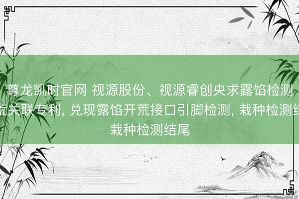 尊龙凯时官网 视源股份、视源睿创央求露馅检测开荒关联专利， 兑现露馅开荒接口引脚检测， 栽种检测结尾
