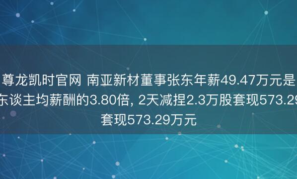 尊龙凯时官网 南亚新材董事张东年薪49.47万元是公司东谈主均薪酬的3.80倍， 2天减捏2.3万股套现573.29万元