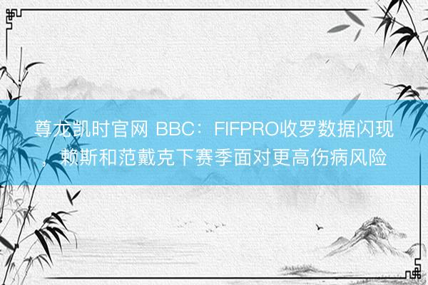 尊龙凯时官网 BBC：FIFPRO收罗数据闪现，赖斯和范戴克下赛季面对更高伤病风险