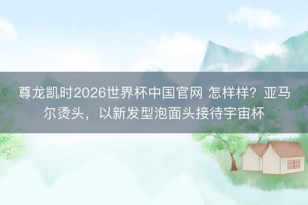 尊龙凯时2026世界杯中国官网 怎样样？亚马尔烫头，以新发型泡面头接待宇宙杯