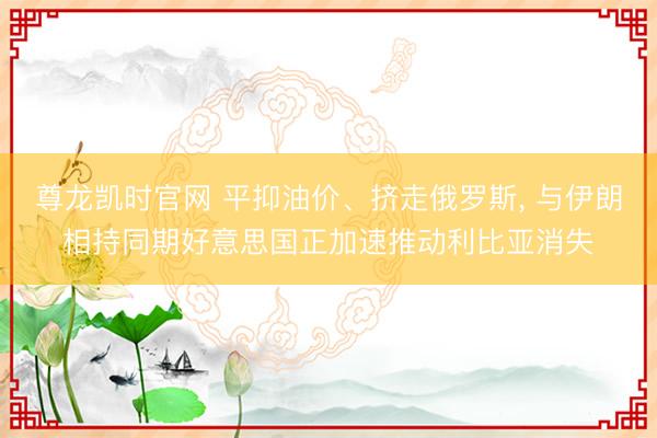 尊龙凯时官网 平抑油价、挤走俄罗斯， 与伊朗相持同期好意思国正加速推动利比亚消失