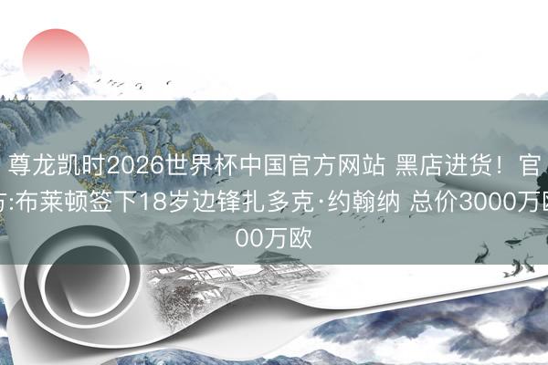 尊龙凯时2026世界杯中国官方网站 黑店进货！官方:布莱顿签下18岁边锋扎多克·约翰纳 总价3000万欧