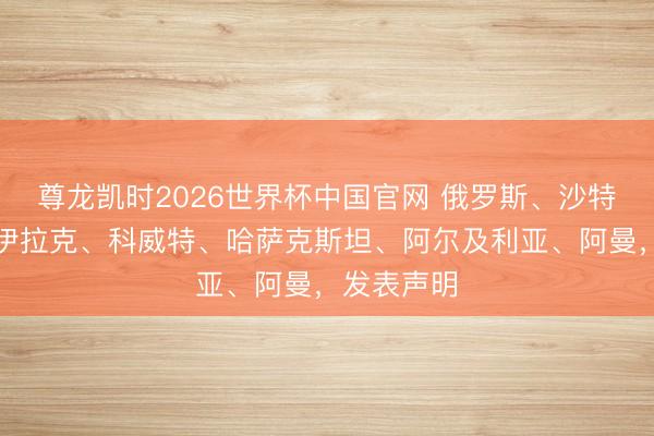 尊龙凯时2026世界杯中国官网 俄罗斯、沙特阿拉伯、伊拉克、科威特、哈萨克斯坦、阿尔及利亚、阿曼，发表声明