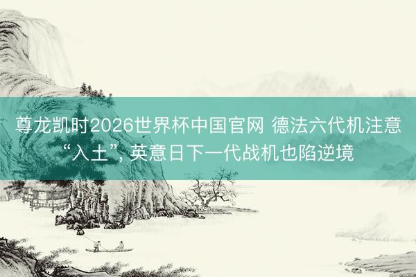 尊龙凯时2026世界杯中国官网 德法六代机注意“入土”， 英意日下一代战机也陷逆境