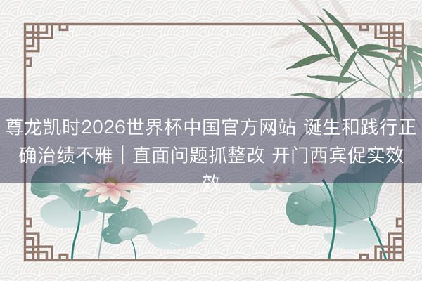 尊龙凯时2026世界杯中国官方网站 诞生和践行正确治绩不雅｜直面问题抓整改 开门西宾促实效